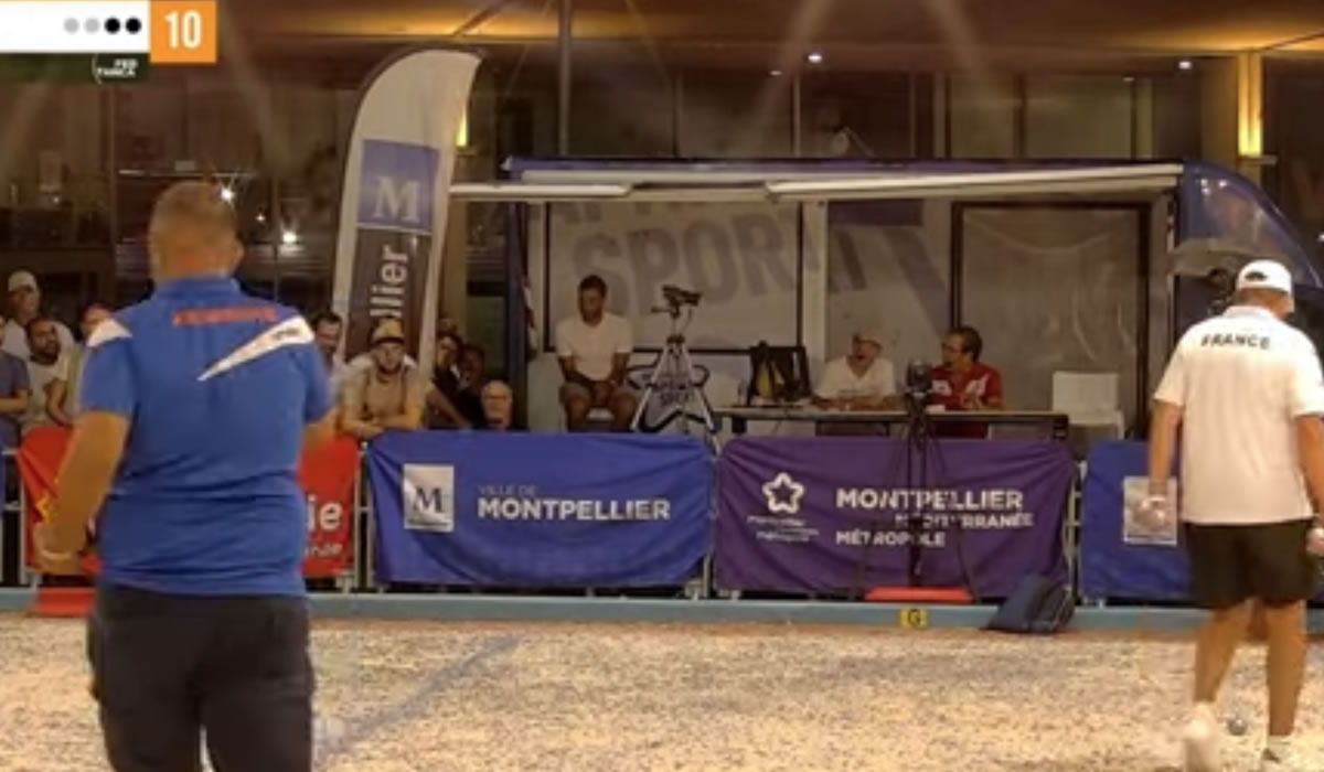 Finale tête à tête Mondial pétanque Montpellier 4 boules 2022